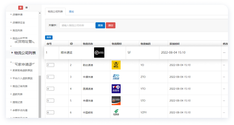 青鸽AI系统买家端与卖家端均可查询订单物流，后台可添加管理物流公司信息